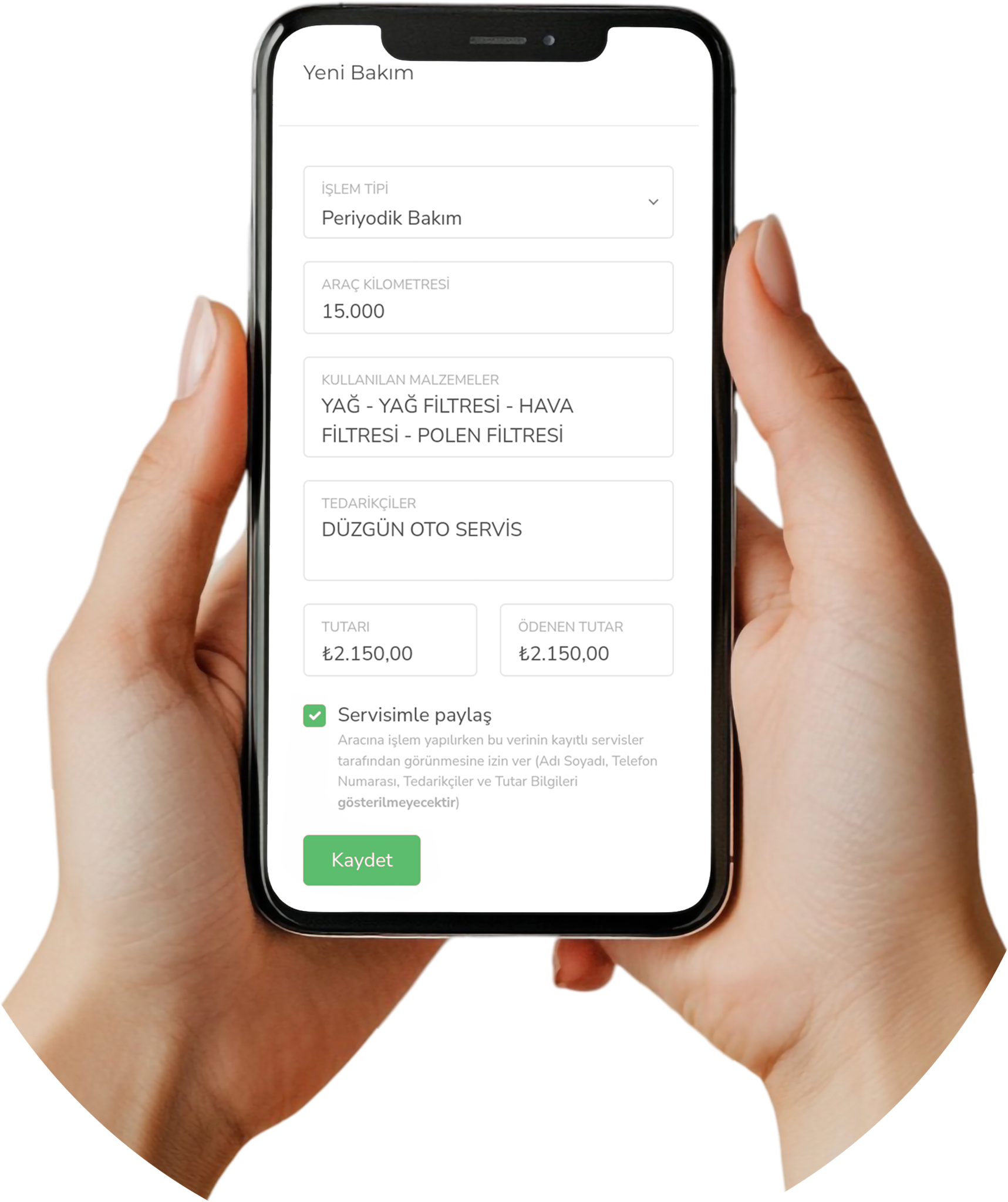 Carvoo kullanım ekranı